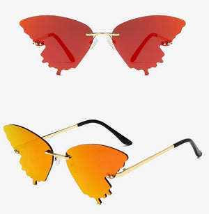 Butterfly Reflective Glasses in Orange and Red