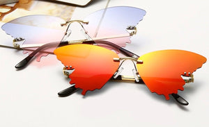 Butterfly Reflective Glasses in Orange and Red