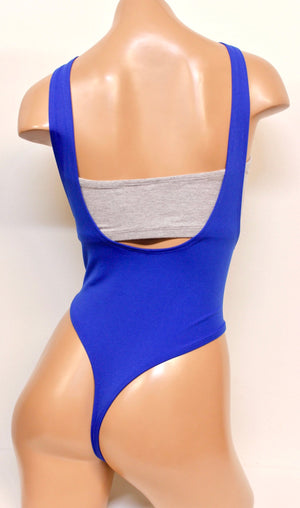 Suspender Thongback Swimsuit in Royal Blue
