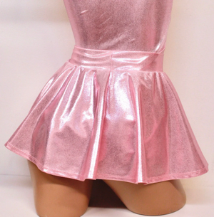 Hologram Mini Circle Skirt in Baby Pink