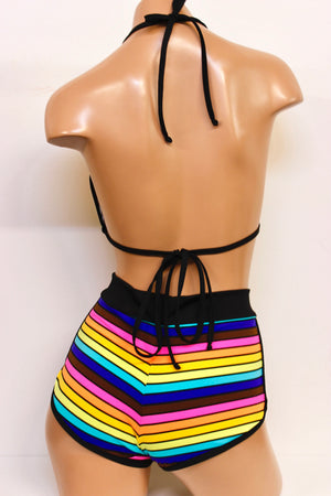 80s Rainbow Triangle Bikini Top