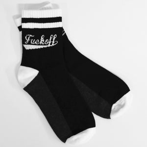 F*ck off ankle tube socks from Sugarpuss Clothing in Los Angeles