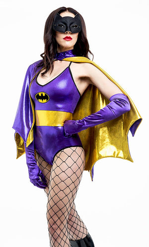 Purple Bat Hero Costume Set with Onepiece and Cape