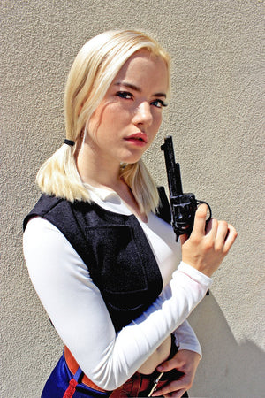Space Rebel Costume Set with Top, Vest, and Lowrise Shorts