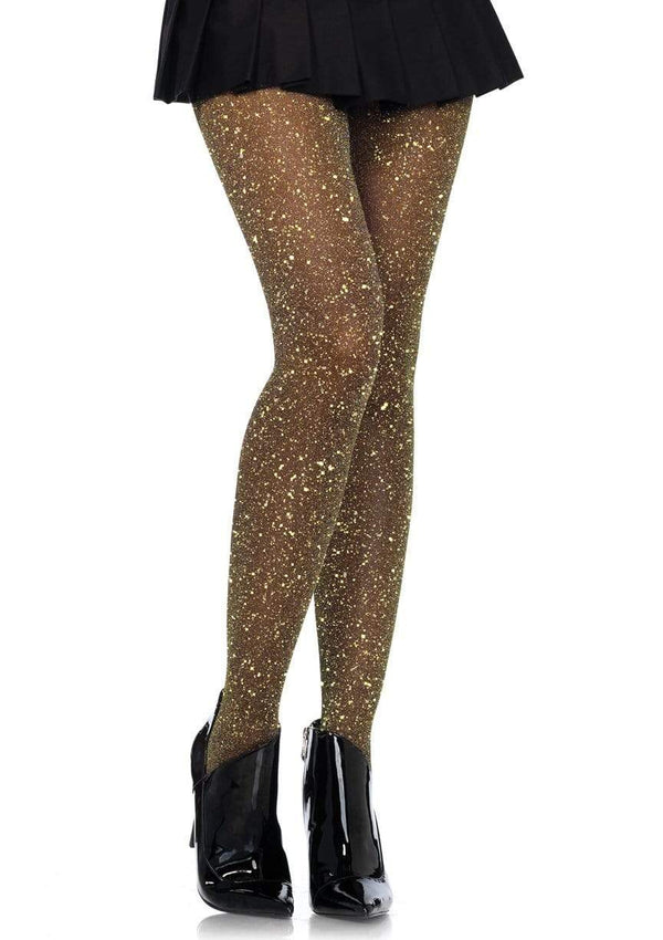 Glitter Shimmer Tights in Black and Gold - The Sugarpuss Collection