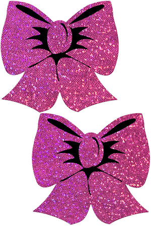 Glittering Pink Bow Pasties by Pastease®