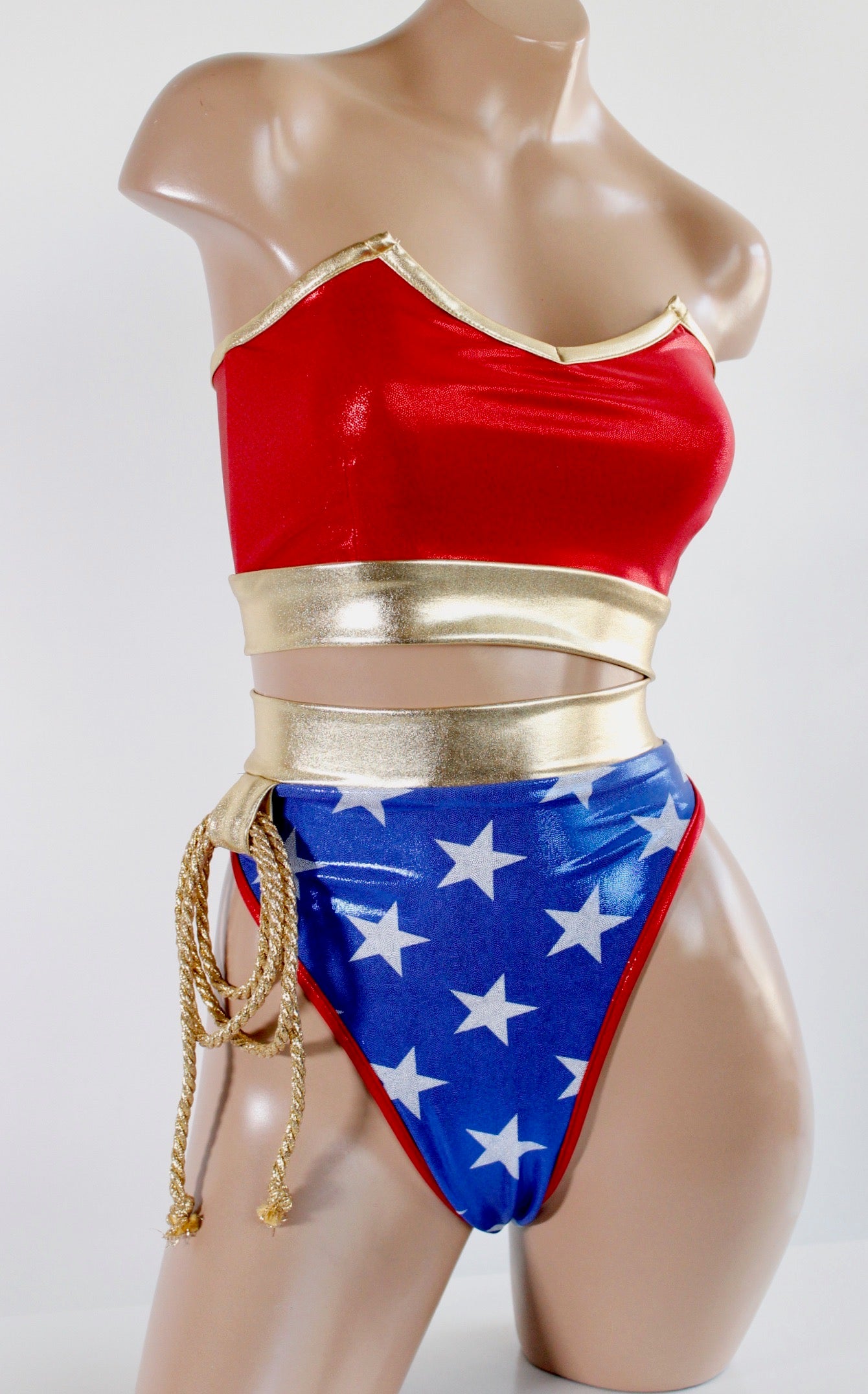 Star Superheroine Bustier Top and Highcut Thong - The Sugarpuss Collection